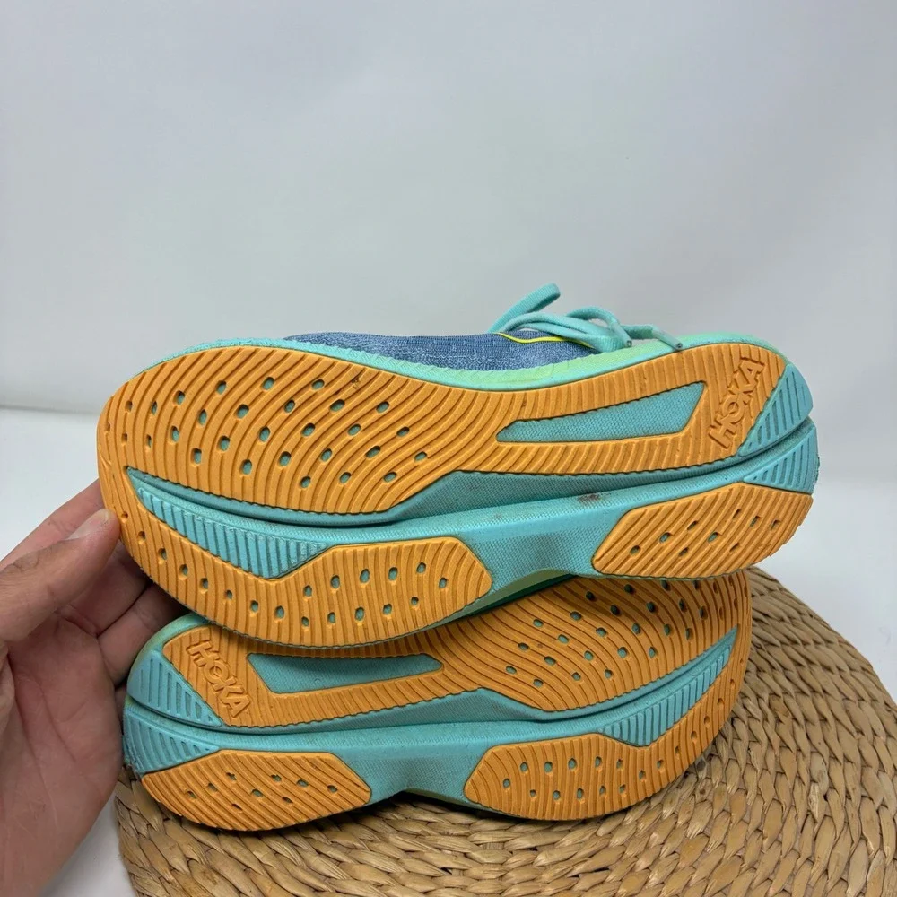 Hoka‎ Mach 6 Blue Green Running Shoes Sneakers Womens Size 6 Casual Athletic Gym